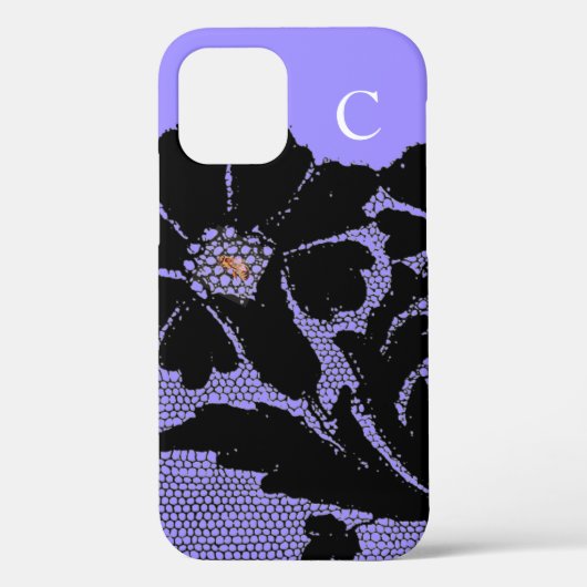 CASE-MATE ANTIEK ZWART KANT PATROON DIY INITIAAL iPhone CASE (Achterkant)
