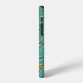 Case-Mate Teal Goud Damast iPhone Hoesje (Linkerkant)