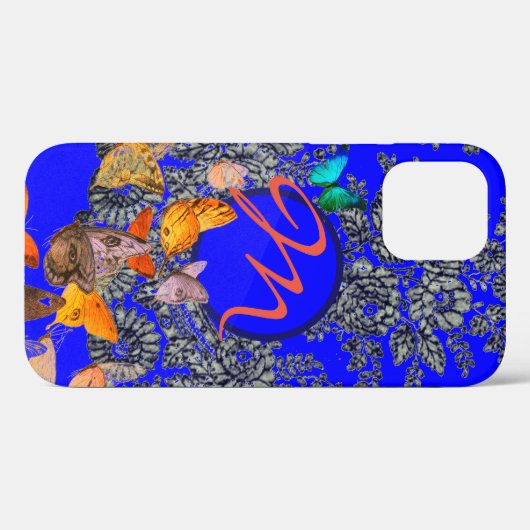 CASE MATE TOUGH CUSTOM INITIAAL BLAUW ANTIEK RUIMT (Achterkant (horizontaal))