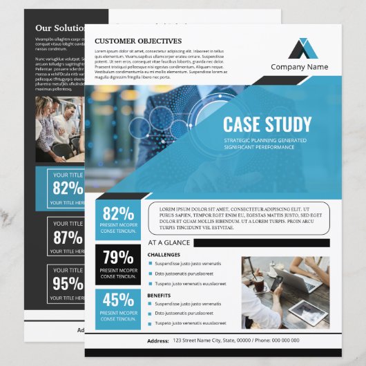 Case Study Flyer Sjabloon | Zakelijke Marketing (Voorkant / Achterkant)