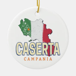 Caserta Italië Retro Campania Kaart  Souvenir Keramisch Ornament