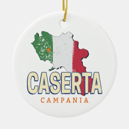 Caserta Italië Retro Campania Kaart  Souvenir Keramisch Ornament (Voorkant)