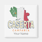 Caserta Italië Retro Campania Kaart  Souvenir Magneet (Voorkant)