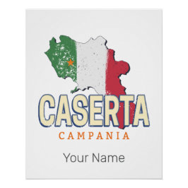 Caserta Italië Retro Campania Kaart  Souvenir Perfect Poster