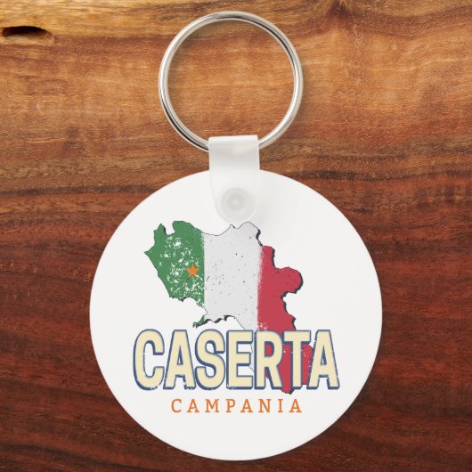 Caserta Italië Retro Campania Kaart  Souvenir Sleutelhanger (Voorkant)