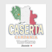 Caserta Italië Retro Campania Kaart Souvenir Sticker (Vel)