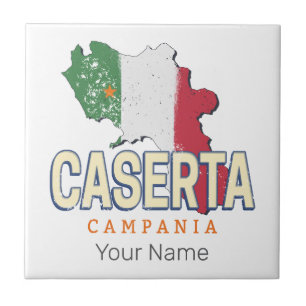 Caserta Italië Retro Campania Kaart Souvenir Tegeltje