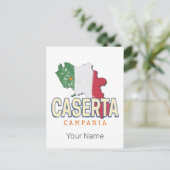 Caserta Italië Retro Campania Kaart Vintage Souven (Staand voorkant)