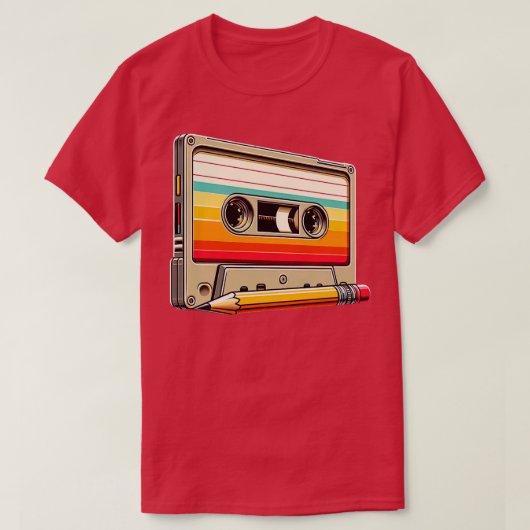 Casete retro con lpiz diseo  para nostlgico t-shirt (Design voorkant)