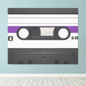 Casette tape - Paars Canvas Afdruk (Insitu (Houten vloer))