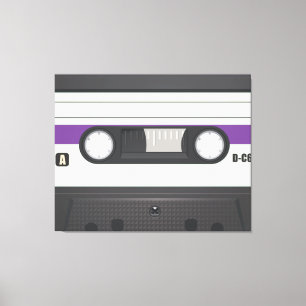 Casette tape - Paars Canvas Afdruk