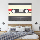 Casette tape - Paars Canvas Afdruk (Insitu (Slaapkamer))