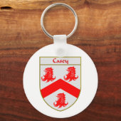 Casey Coat of Arms/Family Crest Sleutelhanger (Voorkant)