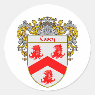 Casey Coat of Arms (Mantled) Ronde Sticker