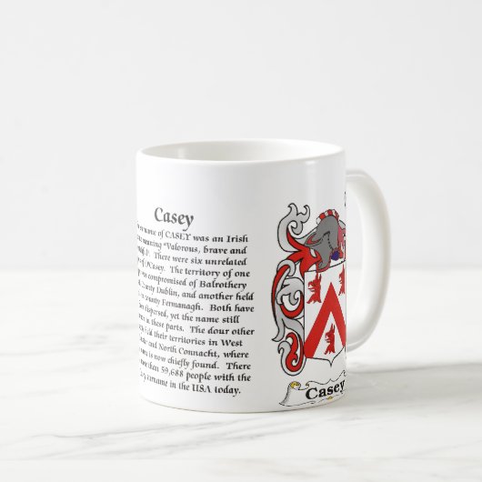 Casey Family Coat of Arms mok (Voorkant rechts)