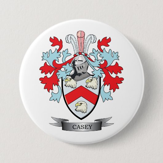 Casey Family Crest en Wapenmunt Ronde Button 7,6 Cm (Voorkant)
