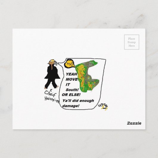 Casey Heinzism Cartoon Ja Verplaats het! Briefkaart (Achterkant)