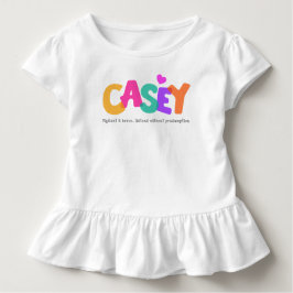 Casey naam betekent meisjes bubble letters kleding romper