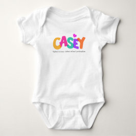 Casey naam betekent meisjes bubble letters kleding romper