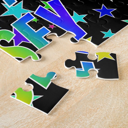 "CASEY" Voornaam, Leuk "GEFELICITEERD MET JE VERJA Legpuzzel (Zijkant)