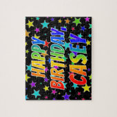"CASEY" Voornaam, Leuk "GEFELICITEERD MET JE VERJA Legpuzzel (Verticaal)