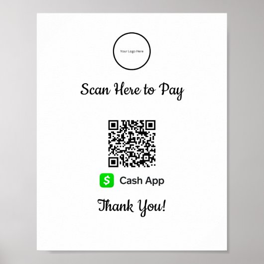 Cash App Mobiele Betaling | Te betalen scannen Poster (Voorkant)