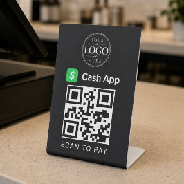 Cash App QR-betalingsbord Reclamebord Met Voetstuk