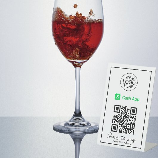 Cash App QR Code Betaling Logo Contactloos Script Reclamebord Met Voetstuk