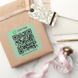 Cash App QR Code Betaling Scan naar Betalen Mint G Vierkante Sticker