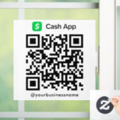 Cash App QR Code Betaling Scan naar Betalen Wit Raamsticker (Huis)