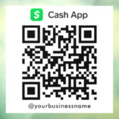Cash App QR Code Betaling Scan naar Betalen Wit Raamsticker (Vel 3)