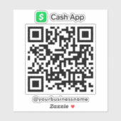 Cash App QR Code Betaling Scan naar Betalen Wit Sticker (Vel)