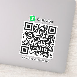 Cash App QR Code Betaling Scan naar Betalen Wit Sticker