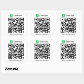 Cash App QR Code Betaling Scan naar Betalen Wit Vierkante Sticker (Vel)