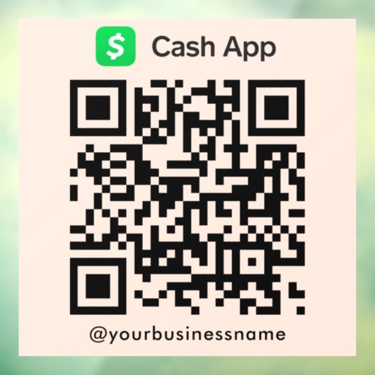 Cash App QR Code Betaling Scan om Soft Peach te be Raamsticker (Vel 3)