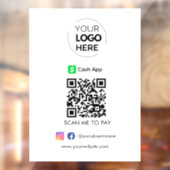 Cash App QR Code Betaling | Scannen naar zakelijke Raamsticker (Vel 2)