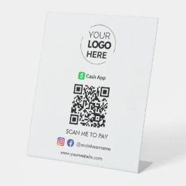 Cash App QR Code Betaling | Scannen naar zakelijke Reclamebord Met Voetstuk