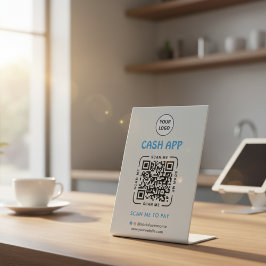 Cash App QR-code betalingsscan om bedrijfslogo te  Reclamebord Met Voetstuk