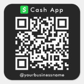 Cash App QR-code betalingsscan om te betalen Zwart Vierkante Sticker (Voorkant)