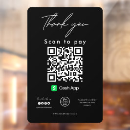 Cash App QR Code Logo Scan om te betalen Bedankt z Raamsticker
