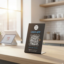 Cash app QR Code Payment Scan to Pay Business Logo Reclamebord Met Voetstuk