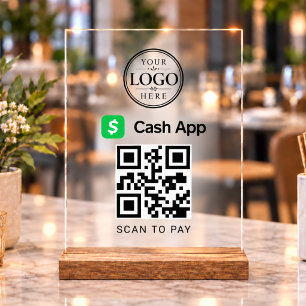 Cash App Scan om te betalen Tafelmodel Display