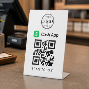 Cash App Scan om te betalen tafelmodel display Reclamebord Met Voetstuk