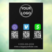 Cash App Venmo Paypal QR-code scan om logo te beta Raamsticker (Vel 3)