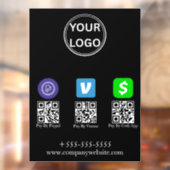 Cash App Venmo Paypal QR-code scan om logo te beta Raamsticker (Vel 2)