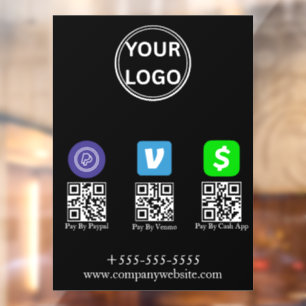 Cash App Venmo Paypal QR-code scan om logo te beta Raamsticker