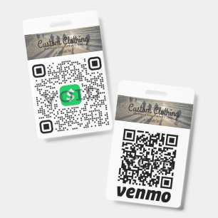 Cash App & Venmo QR Code Bedrijfsbadge Badge