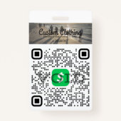 Cash App & Venmo QR Code Bedrijfsbadge Badge (Voorkant)