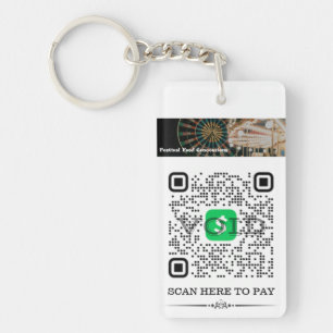 Cash App & Venmo QR Code Gepersonaliseerde Sleutel Sleutelhanger