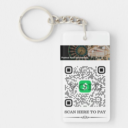 Cash App & Venmo QR Code Gepersonaliseerde Sleutel Sleutelhanger (Voorkant)